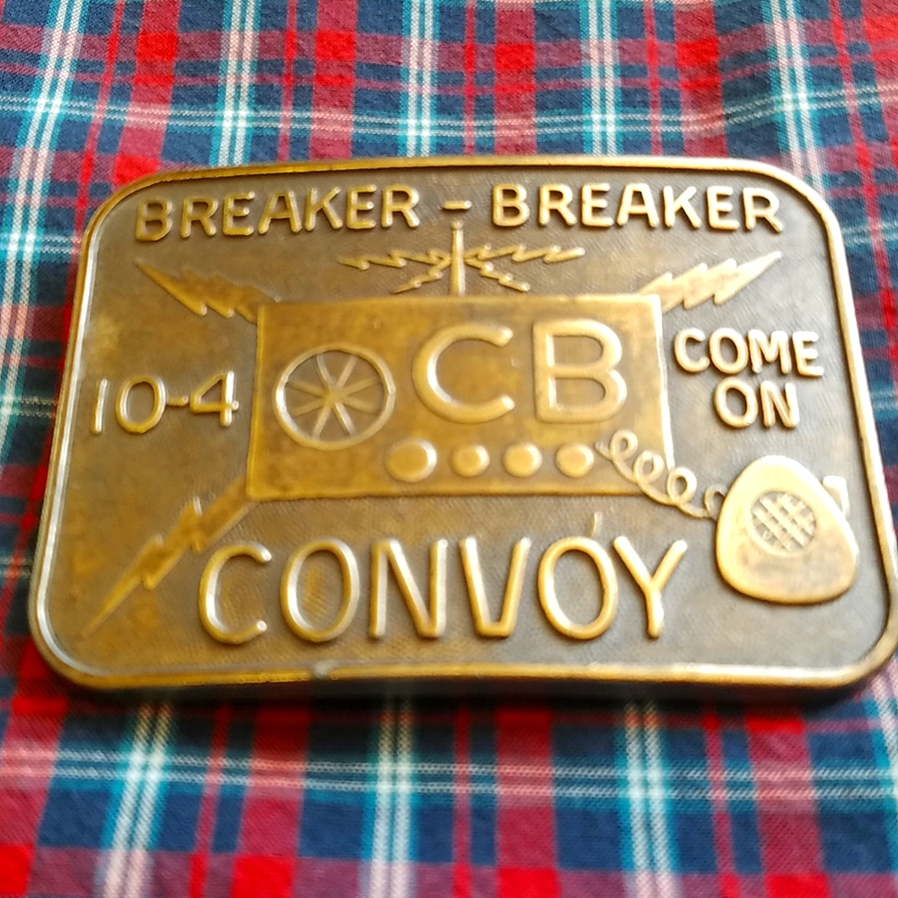 Bronze color belt buckle vintage trucker 70s 80s